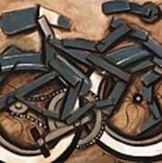 Abstract Blue Cruiser Bicycle Art Print Art Print