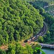 Csx Train At Hawks Nest Dam Art Print