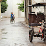 Cuba, Havana, Havana Vieja, Pedal Taxi Art Print
