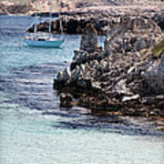 In Cala Pudent Menorca The Cutting Rocks In Contrast With Turquoise Sea Show Us An Awsome Place Art Print