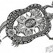 Cutural Zoo 3 Eastern Woodlands Tortoise Art Print