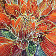 Dahlia Floral Abstract Art Print