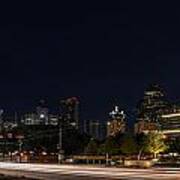 Dallas Night Skyline From Klyde Warren Park Art Print