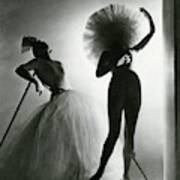 Dancers Posing In Costumes From Salvador Dali's Art Print