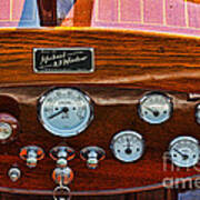 Dashboard In A Classic Wooden Boat Art Print