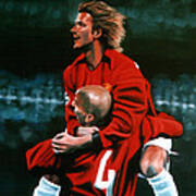 David Beckham And Juan Sebastian Veron Art Print