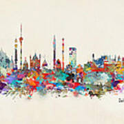 Delhi India Skyline Art Print