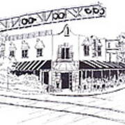 Delray Beach Restaurant. Vic Angelos On Atlantic Ave. At Railroad Crossing. Florida. Art Print