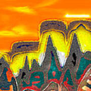 Desert Mountain Abstract Art Print