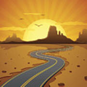Desert Road Art Print