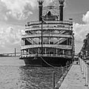 Detroit River Princess Black And White Art Print