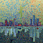 Detroit Skyline Abstract 3 Art Print