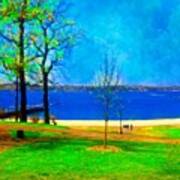 #digitalart #landscape #beach #park Art Print