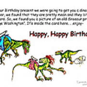 Dinosaur Kids Birthday Art Print