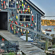 Dock House In Maine Art Print