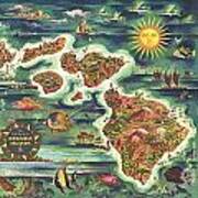 Dole Hawaii Map Art Print