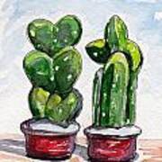 Dos Cactus Art Print