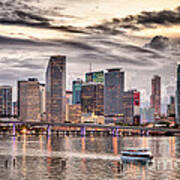 Downtown Miami Skyline In Hdr Art Print