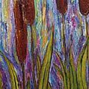 Dragonflies And Bulrushes Art Print