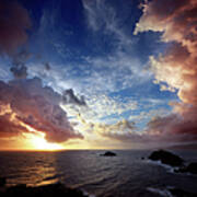 Dramatic Cloudscape Over Rocky Art Print