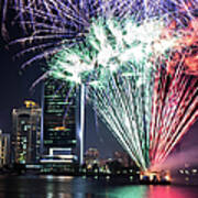Dubai Creek Fireworks Art Print
