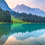 Dusk @ Emerald Lake, Yoho National Park, British Columbia, Canada Art Print