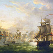 Dutch And English Fleets Art Print