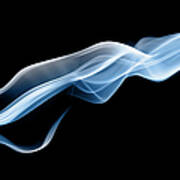 Dynamic Threads Of Blue Smoke Art Print