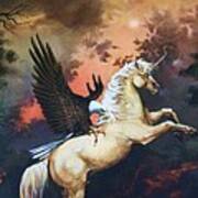 Eagle And The Unicorn Art Print