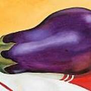Eggplant On Dish Cloth Art Print