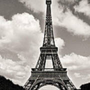Eiffel In Black And White Art Print