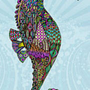 Electric Lady Seahorse Art Print