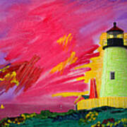 Electric Lighthouse Art Print