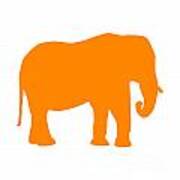 Elephant In Orange And White Art Print
