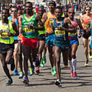 Elite Men At The Boston Marathon Art Print