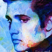 Elvis Blue Art Print