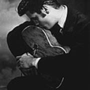Elvis Presley Kisses Guitar Art Print
