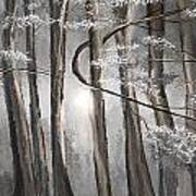 Enigmatic Woods- Shades Of Gray Art Art Print