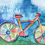 Enjoy The Ride- Colorful Bike Painting Art Print