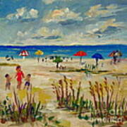 Enjoying Siesta Beach Art Print