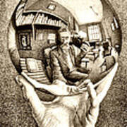 Escher's Selfie Art Print