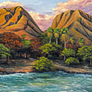 Evening Glow At Olowalu Art Print