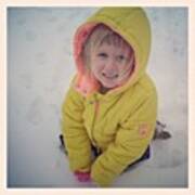 Evey In  The Snow Today...she Loves It! Art Print
