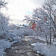 Exeter River With Snow And Ice Art Print