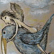 Faery And The Stork - Prints Art Print