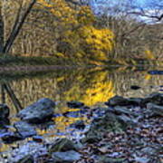 Fall Along The Scenic River Art Print