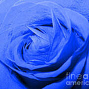 Fantasy. Blue Rose. Abstract Art Art Print