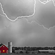 Farm Storm Hdr Bwsc Art Print