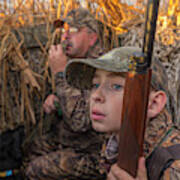 Father And Son Duck Hunting, Suisun Art Print