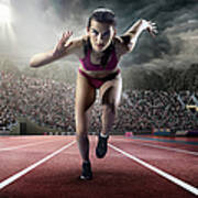 Female Athlete Sprinting Art Print